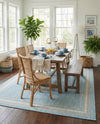 Terrace Fringe Collection Area Rug - Veranda (Aquamarine) Rectangle Aquamarine  lifestyle 13