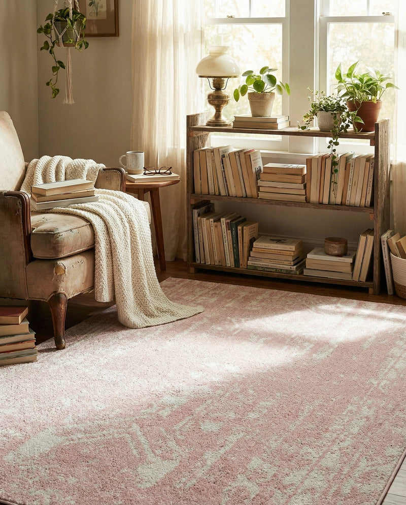 Brighton Stripes Collection Area Rug - Sussex (Pink) Rectangle Pink  lifestyle 22
