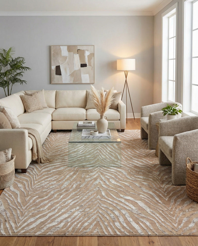 Bloomsbury Elegance Collection Area Rug -  Chelsea Rectangle Ivory Beige  lifestyle 50
