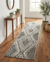 Marrakech Mosaic Collection Area Rug -  Medina Runner Black and White  lifestyle 63
