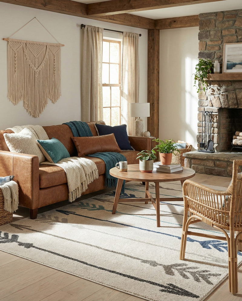 Autumn Meadow Collection Area Rug -  Junipervale Rectangle Ivory  lifestyle 29
