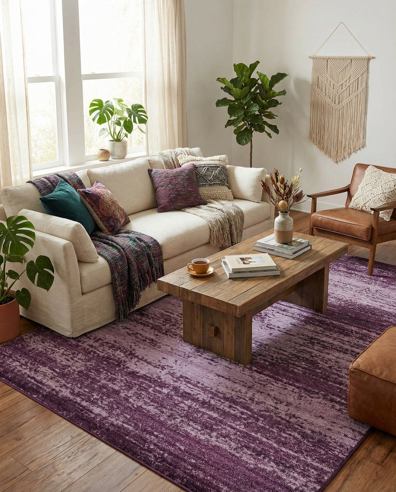 Studio Haven Collection Area Rug -  Gallery (Violet) Rectangle Violet  lifestyle 40