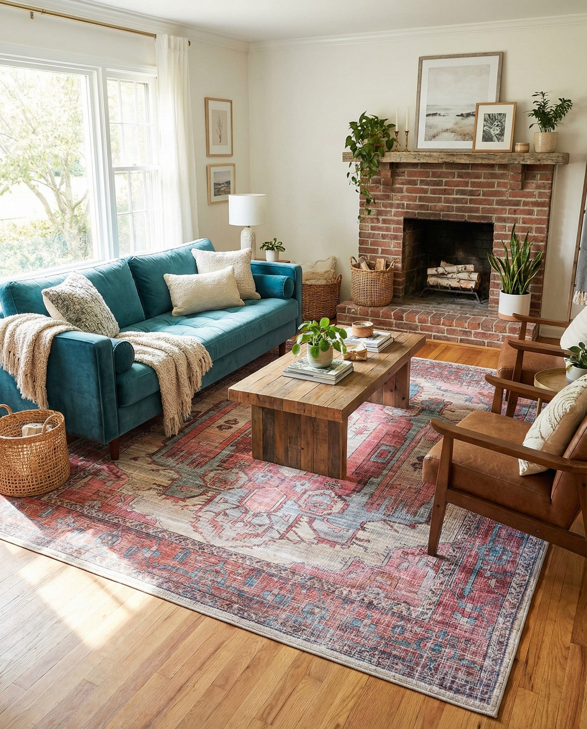 Zahara Oasis Collection Area Rug - Sahara Square Beige  lifestyle 144