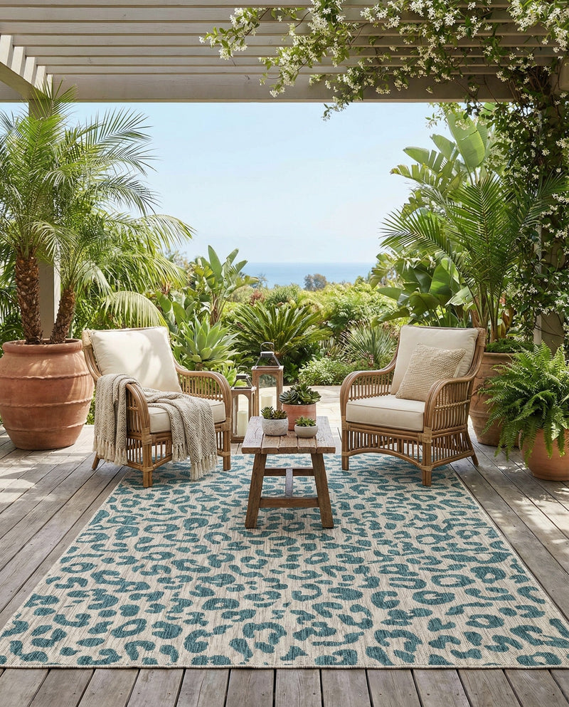 Savannah Escape Collection Area Rug -  Amazon (Teal) Rectangle Teal  lifestyle 14
