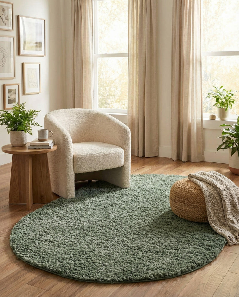 Alpine Plush Collection Area Rug -  Cortina (Sage) Oval Sage  lifestyle 32