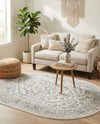 Adriana Terrace Collection Area Rug - Capri (Ivory) Oval Ivory  lifestyle 27
