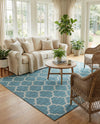 Savannah Pergola Collection Area Rug - Arbor (Teal) Rectangle Teal  lifestyle 8