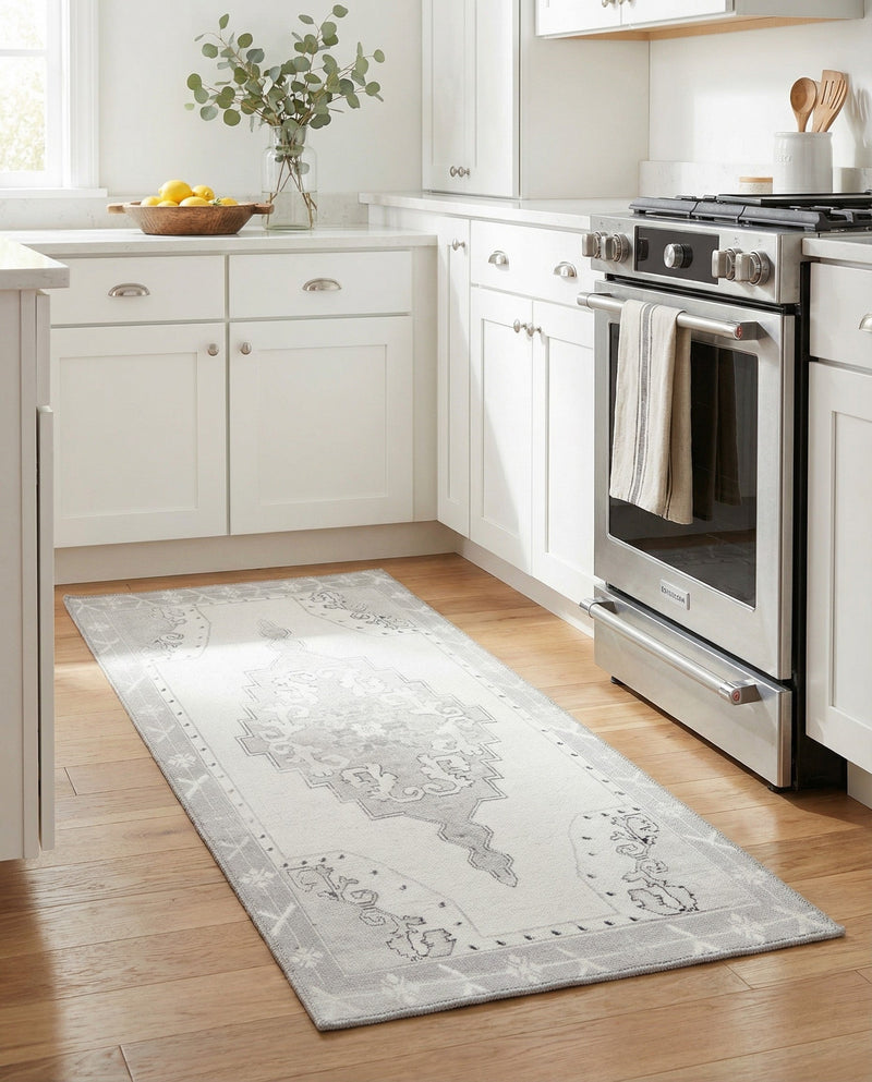 Heritage Elegance Collection Area Rug -  Winterthur (white Gray) Runner white Gray  lifestyle 47