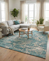 Urban Terrace Collection Area Rug -  Gazebo Rectangle Aqua Blue  lifestyle 25