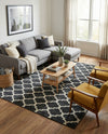 Lattice Gardens Collection Area Rug -  Bloomfield (Black) Rectangle Black  lifestyle 27
