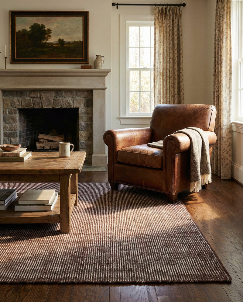 Berkshire Estate Collection Area Rug - Windsor (Mocha Brown) Rectangle Mocha Brown  lifestyle 5