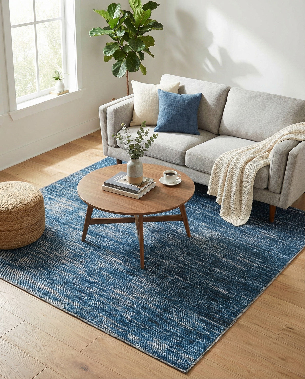 Sahara Essence Collection Area Rug - Oasis (Blue) Square Blue  lifestyle 96