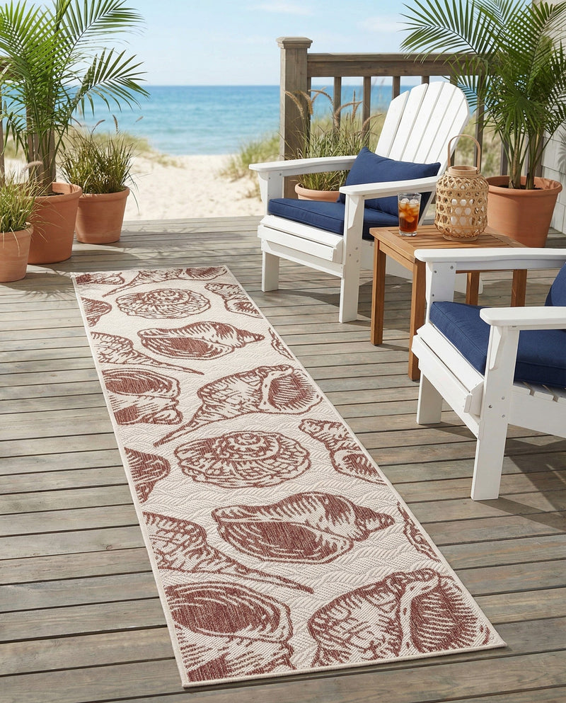 Seaside Haven Rugs Collection Area Rug -  Lighthouse (Ivory Rust Red) Runner Ivory Rust Red  lifestyle 27