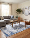 Baroque Era Collection Area Rug - Versailles (Gray Blue) Rectangle Gray Blue  lifestyle 2
