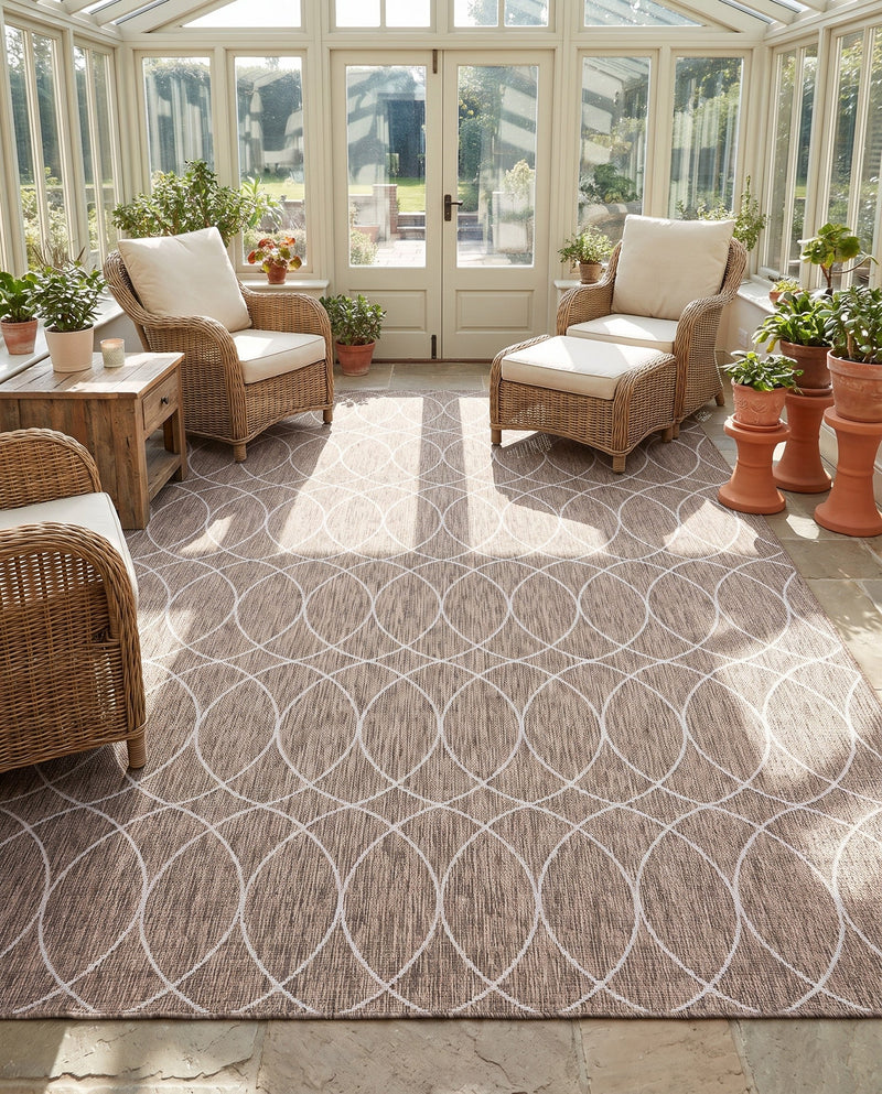 Savannah Pergola Collection Area Rug -  Pavilion (Brown) Rectangle Brown  lifestyle 11