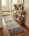 Mediterranean Lattice Collection Area Rug -  Casablanca (Black and White) Runner Black and White  lifestyle 65