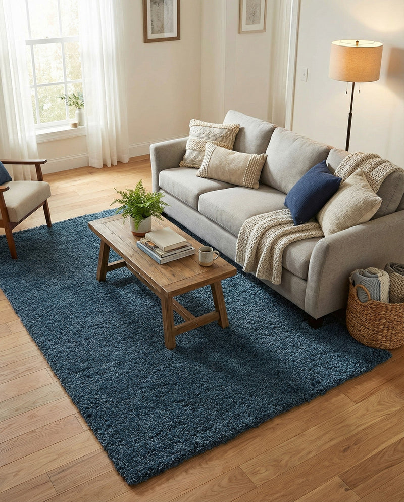 Alpine Plush Collection Area Rug - Verbier Rectangle Dblue  lifestyle 19