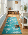 Seaside Haven Rugs Collection Area Rug -  Beachcomber Runner Teal  lifestyle 46