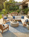 Savannah Escape Collection Area Rug -  Amazon (Blue) Square Blue  lifestyle 30