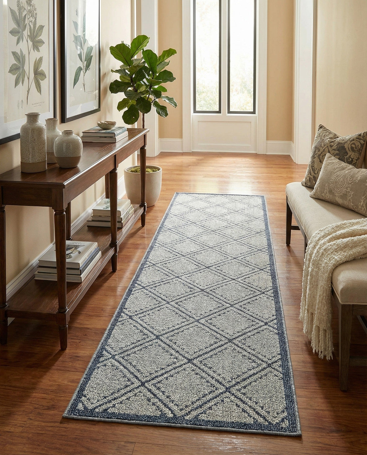 Savannah Pergola Collection Area Rug -  Eden Runner Navy Blue  lifestyle 174