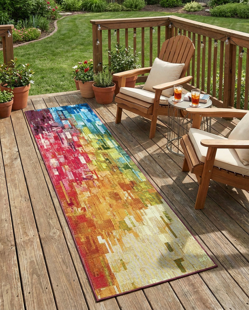 Urban Terrace Collection Area Rug -  Lawn Runner Multi  lifestyle 35
