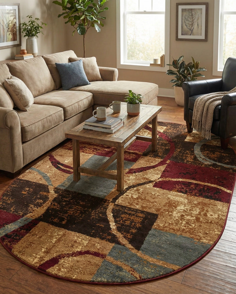 Bistro Lounge Collection Area Rug -  Ristretto Oval Multi  lifestyle 61