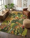 Seaside Blooms Collection Area Rug -  Sorrento Rectangle Green  lifestyle 24