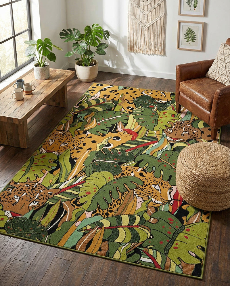 Seaside Blooms Collection Area Rug -  Sorrento Rectangle Green  lifestyle 24