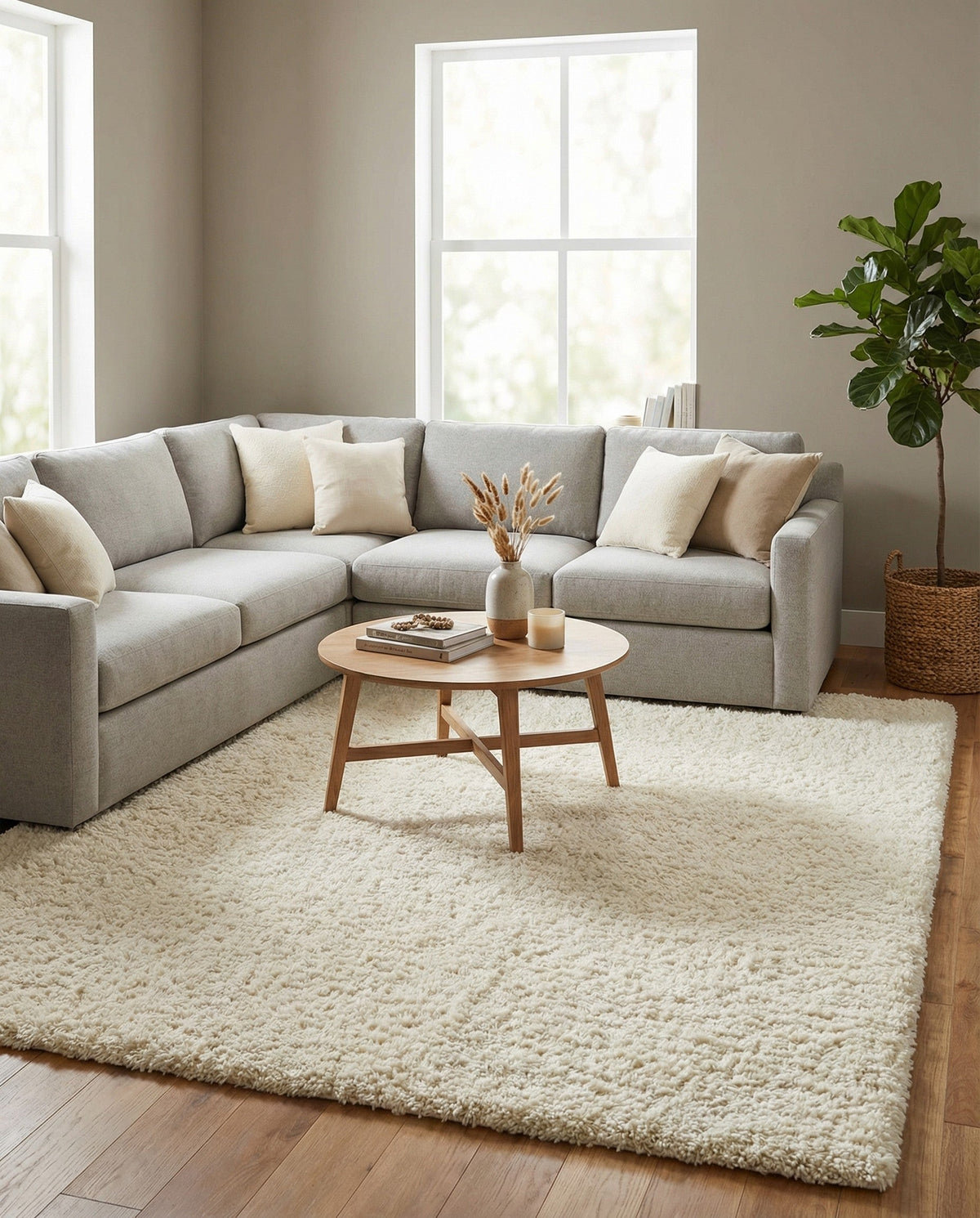 Eternal Plush Oasis Collection Area Rug -  Tranquility (Pearl) Rectangle Pearl  lifestyle 9