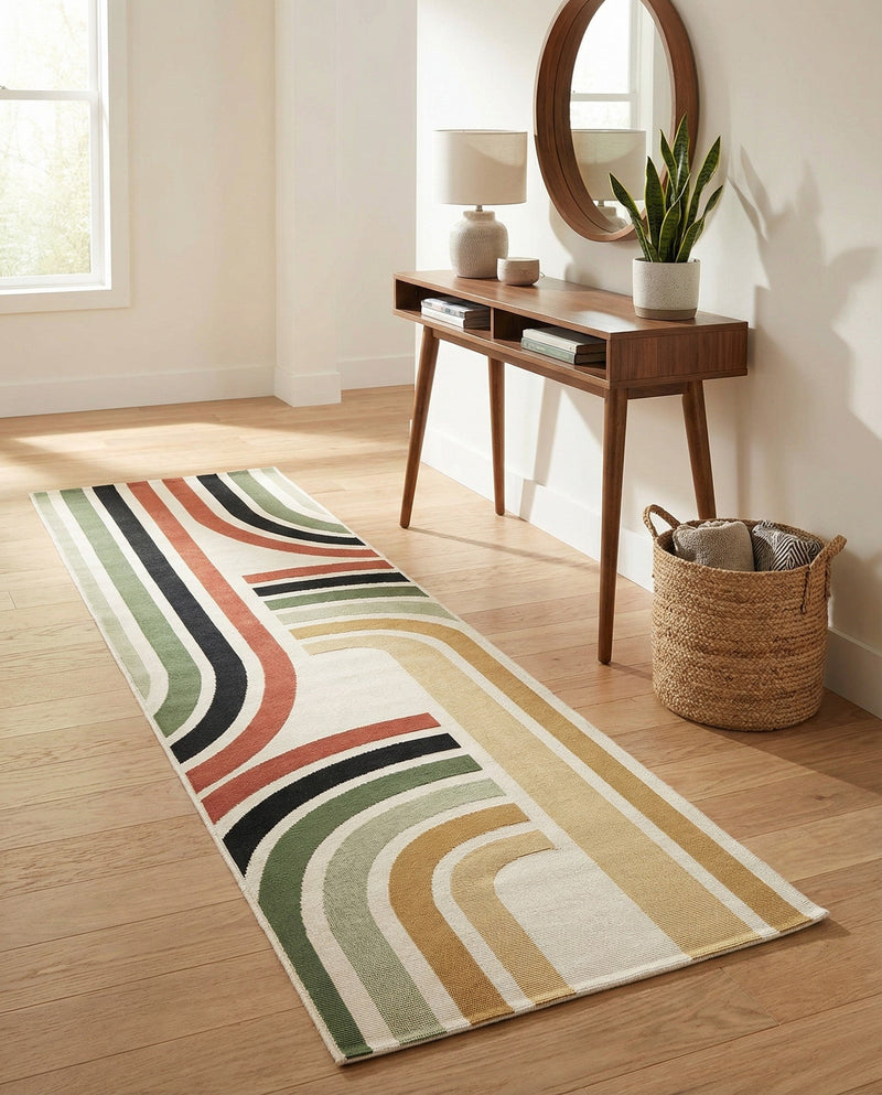 Urban Terrace Collection Area Rug -  Piazza Runner Multi  lifestyle 48