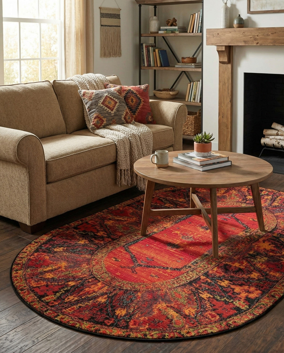 Safari Escape Rugs Collection Area Rug - Serengeti Oval Multi  lifestyle 116