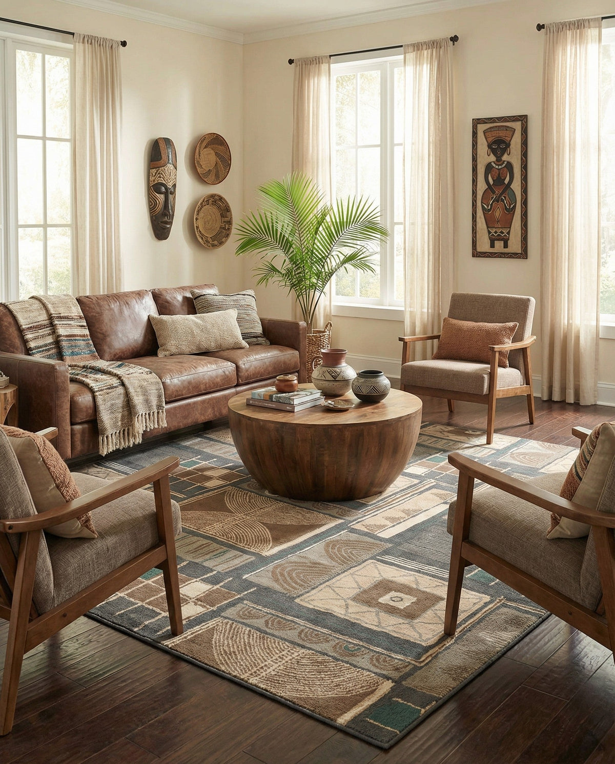 Savannah Sojourn Collection Area Rug -  Tsavo Square Multi  lifestyle 81