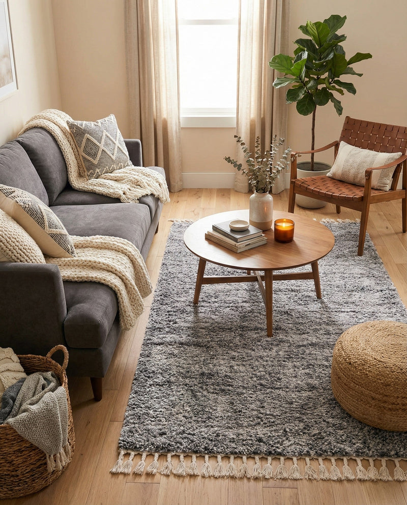 Cozy Cove Shag Collection Area Rug -  Harbor Rectangle Gray  lifestyle 19
