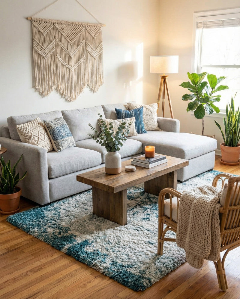 Cozy Haven Shag Collection Area Rug -  Tranquility (Sage Green) Rectangle Sage Green  lifestyle 5