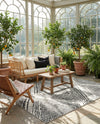 Marrakech Mosaic Collection Area Rug -  Medina Square Black and White  lifestyle 60