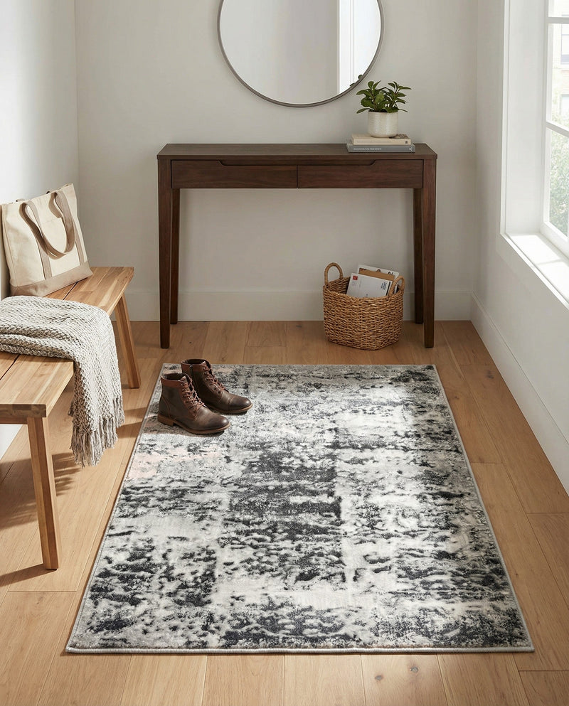 Bloomsbury Elegance Collection Area Rug -  Belgravia Rectangle Gray  lifestyle 20