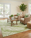 Seaside Blooms Collection Area Rug - Verdure (Green) Rectangle Green  lifestyle 24