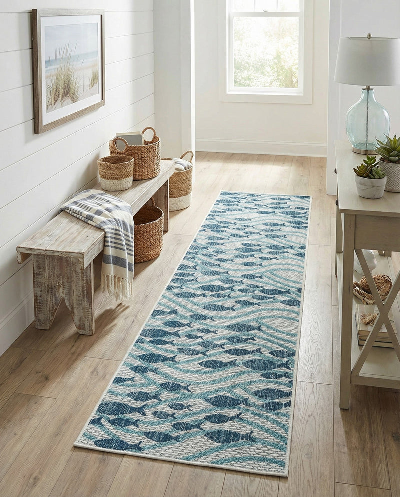 Seaside Haven Rugs Collection Area Rug -  Harbor Runner Blue  lifestyle 24