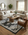 Beverly Grove Collection Area Rug - Melrose (Charcoal) Rectangle Charcoal  lifestyle 24
