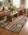 Outdoor Marrakesh Collection Area Rug -  Agadir Rectangle Multi Black  lifestyle 9