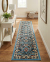 Tabriz Tapestry Collection Area Rug - Sahand (Blue) Runner Blue  lifestyle 57