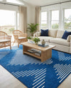 Seychelles Stripes Collection Area Rug - Mahe (Navy Blue) Rectangle Navy Blue  lifestyle 10