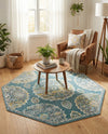 Arcadia Rugs Collection Area Rug -  Atlantis (Gray and Blue) Octagon Gray and Blue  lifestyle 78