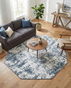 Luminara Sands Collection Area Rug - Elysium (Vintage Blue) Octagon Vintage Blue  lifestyle 44