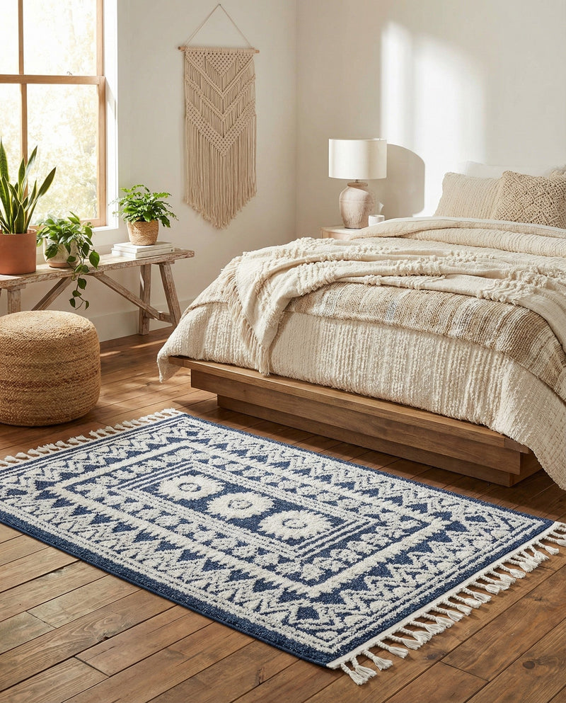 Sahara Chic Collection Area Rug -  Tangier Rectangle Blue  lifestyle 53