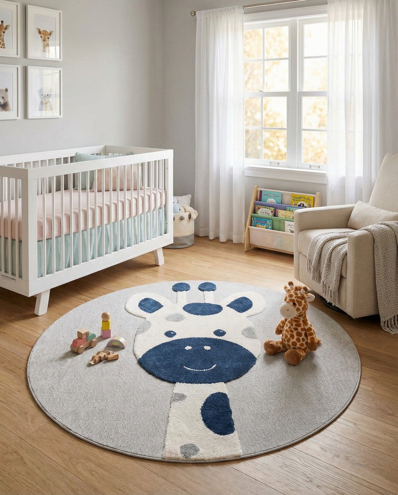 Wonder Tykes Collection Area Rug -  Wonderland Round Gray  lifestyle 50