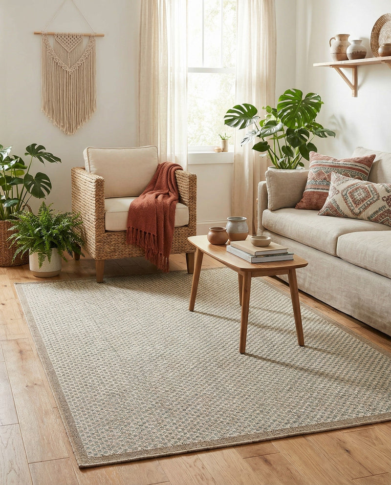 Terrace Fringe Collection Area Rug - Patio Rectangle Beige  lifestyle 8