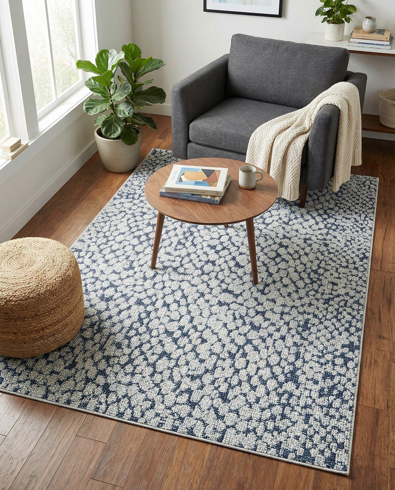 Savannah Escape Collection Area Rug - Mara Rectangle Navy Blue  lifestyle 9