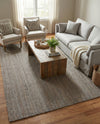 Woven Seaside Jute Collection Area Rug - Savannah (Gray) Rectangle Gray  lifestyle 22