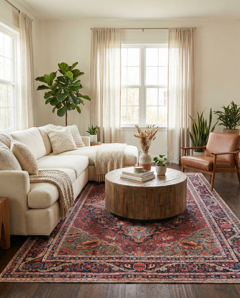 Heritage Elegance Collection Area Rug -  Schonbrunn Rectangle Burgundy  lifestyle 26